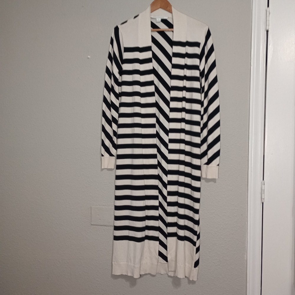 diane von furstenberg carlisle silk blend striped longline cardigan - Picture 3 of 15